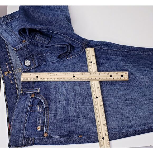 7 For All Mankind Women's Size 32 Dojo Flare Leg Jeans Medium Wash in VGUC - Picture 12 of 14